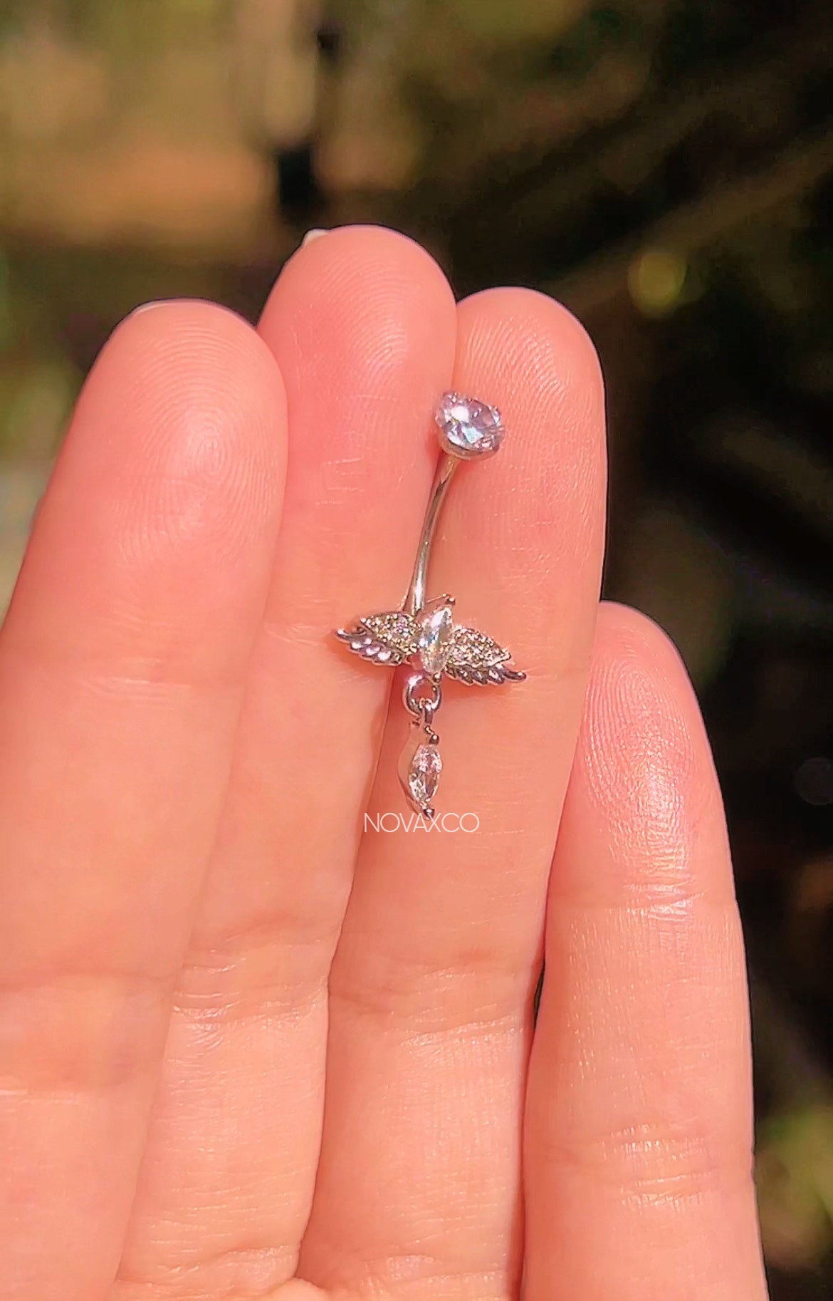 Mini Angel Titanium Dangle Belly Button Ring