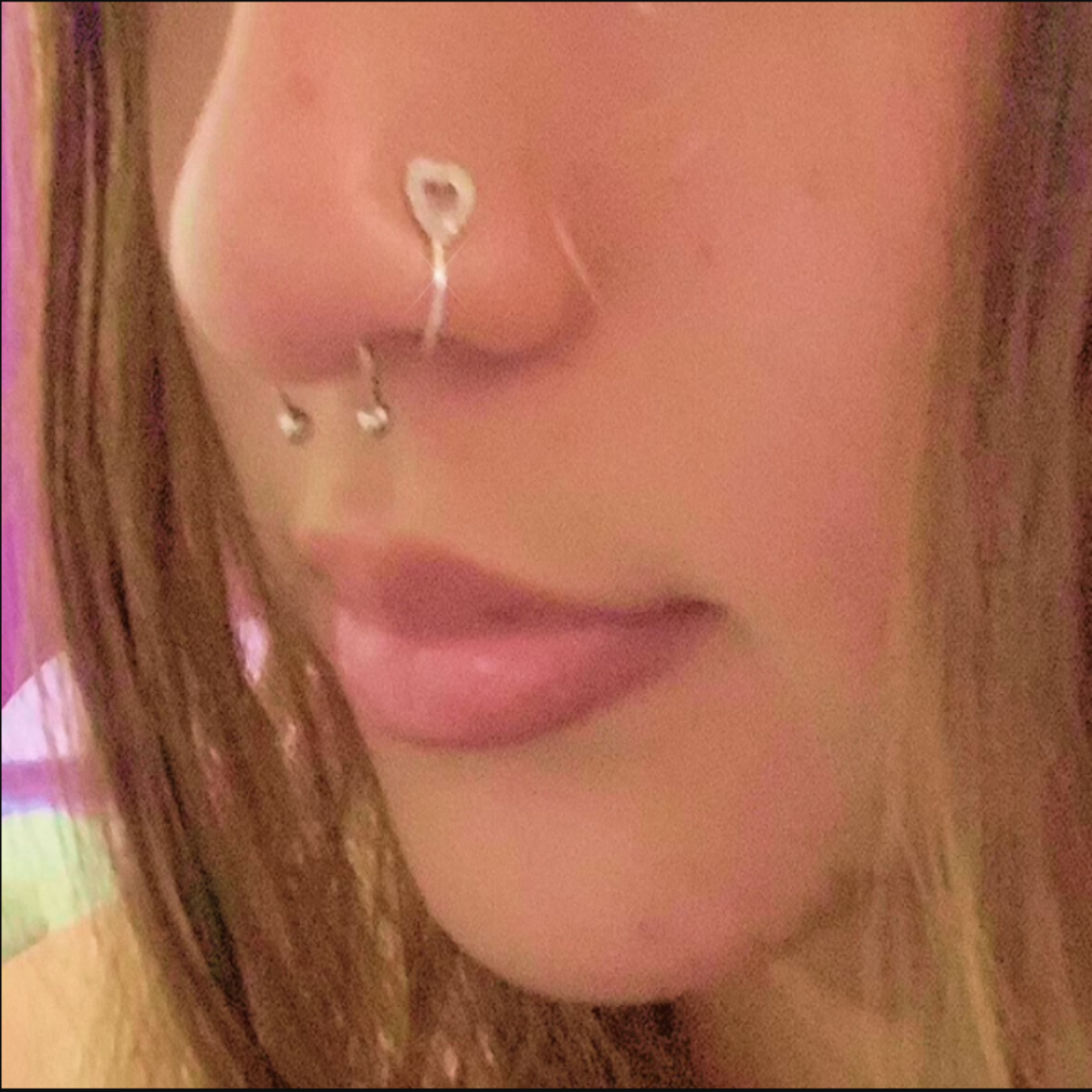 Open heart nose cuff in silver 