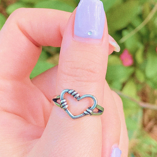 adjustable heart ring