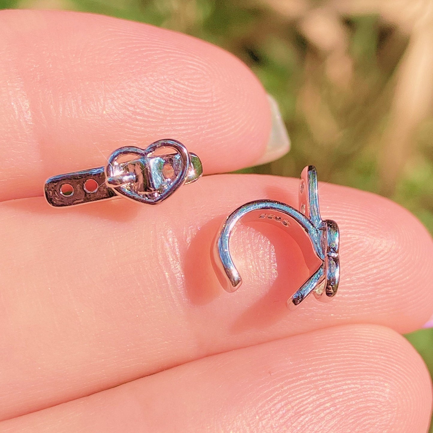 heart buckle ear cuff set 